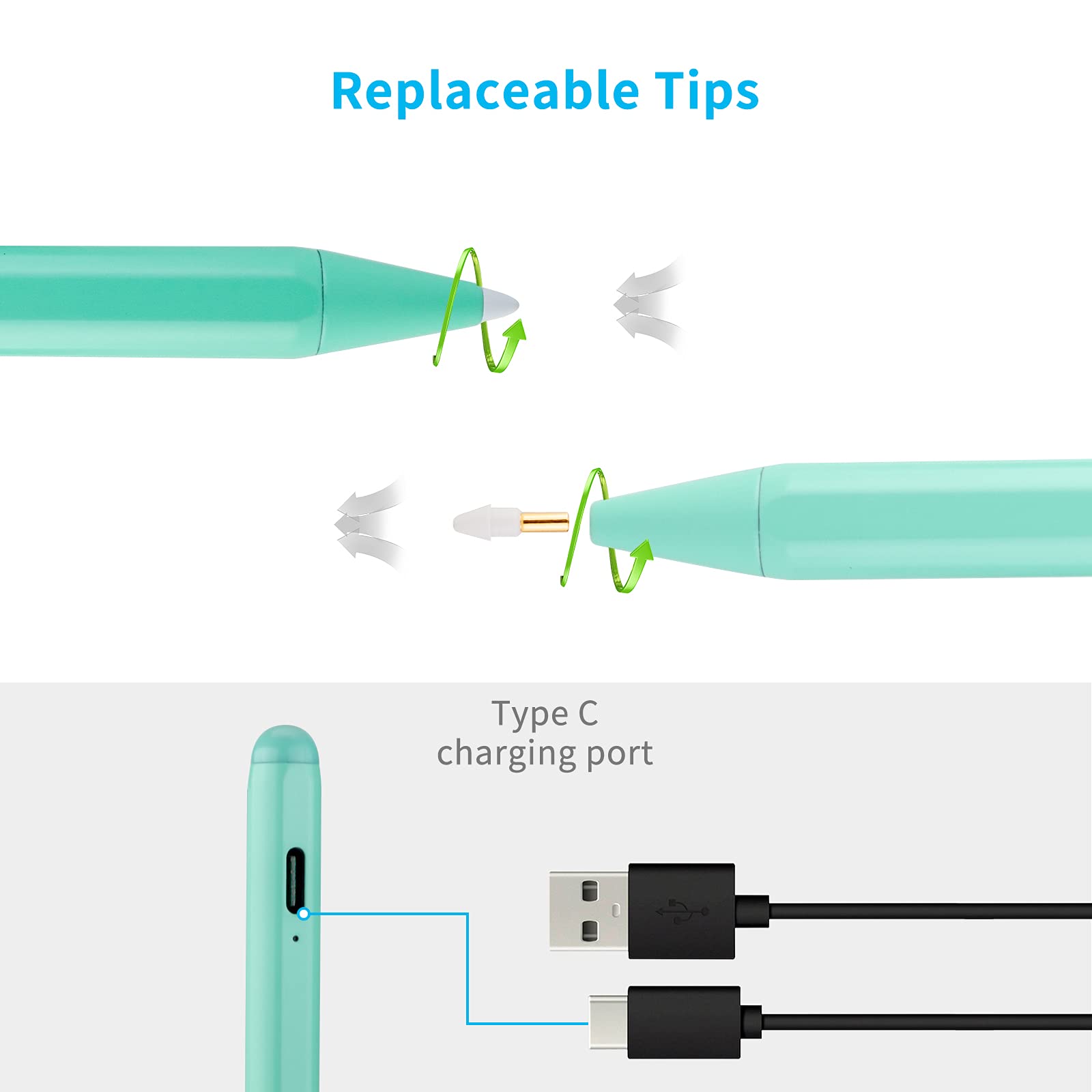 Apple Pencil for iPad 11th/10th/9th/8th Gen - Fine Tip Stylus with Palm Rejection | Perfect for Drawing & Note-Taking
