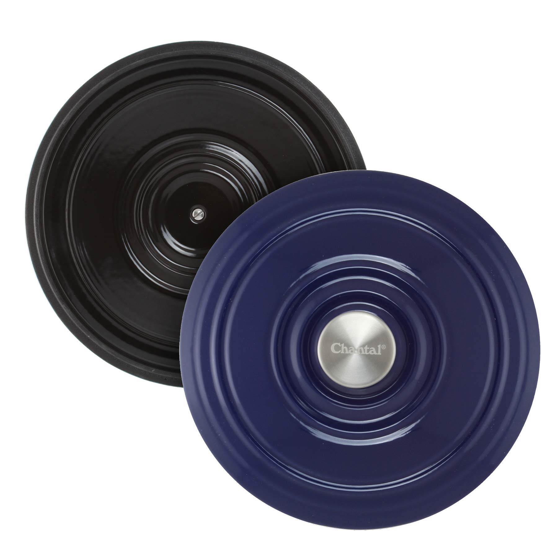 Premium Chantal 5 Quart Enameled Cast Iron Dutch Oven - Cobalt Blue, US Formulated for Even Heat Distribution - Perfect for Braising, Stewing & Baking Bread at Home
