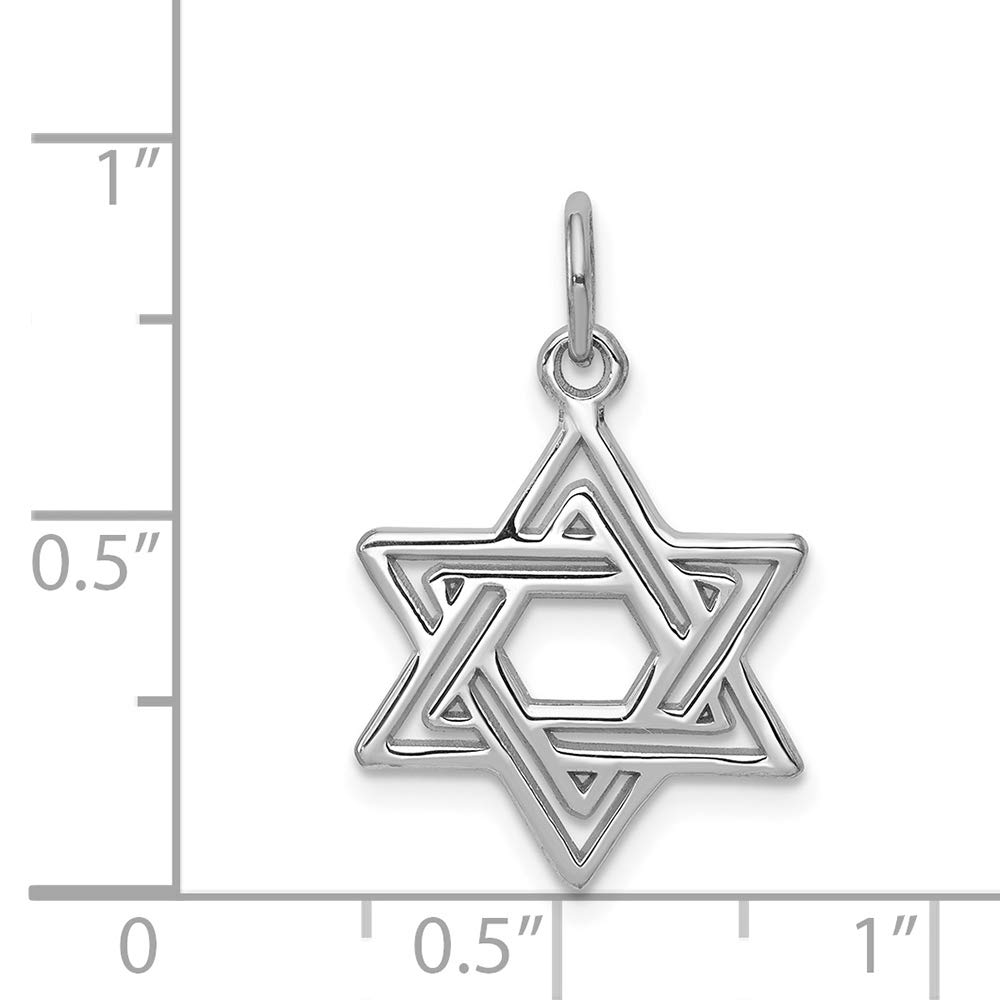 14K White Gold Jewish Star Charm Pendant - Elegant Menorah Necklace for Hanukkah & Jewish Holidays - Perfect Gift for Bar Mitzvah, Bat Mitzvah & Religious Celebrations