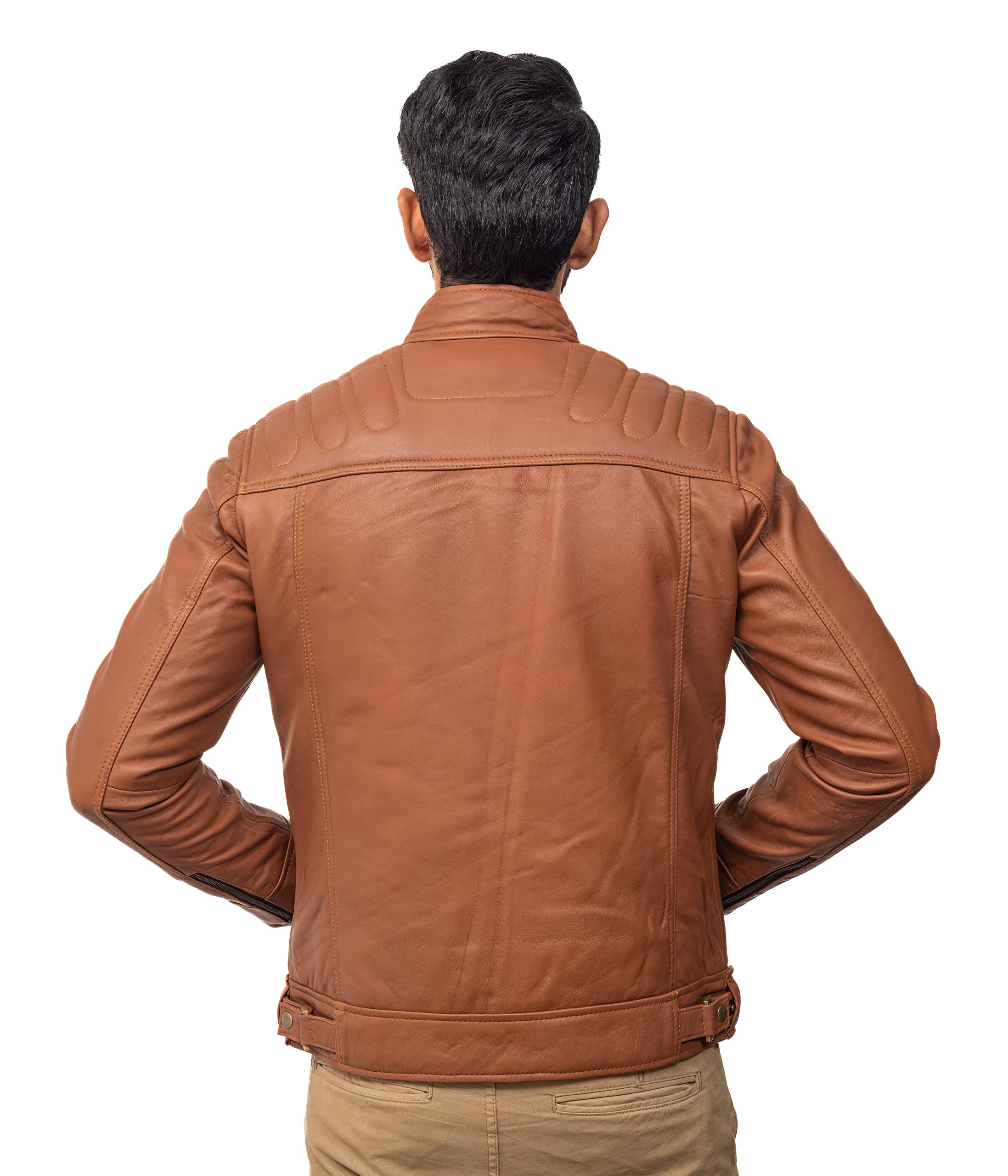 Men's Brown Leather Jacket - Genuine Lambskin Motorcycle Biker Jacket for Men | Stylish Outerwear for Riding, Casual Wear & Night Out