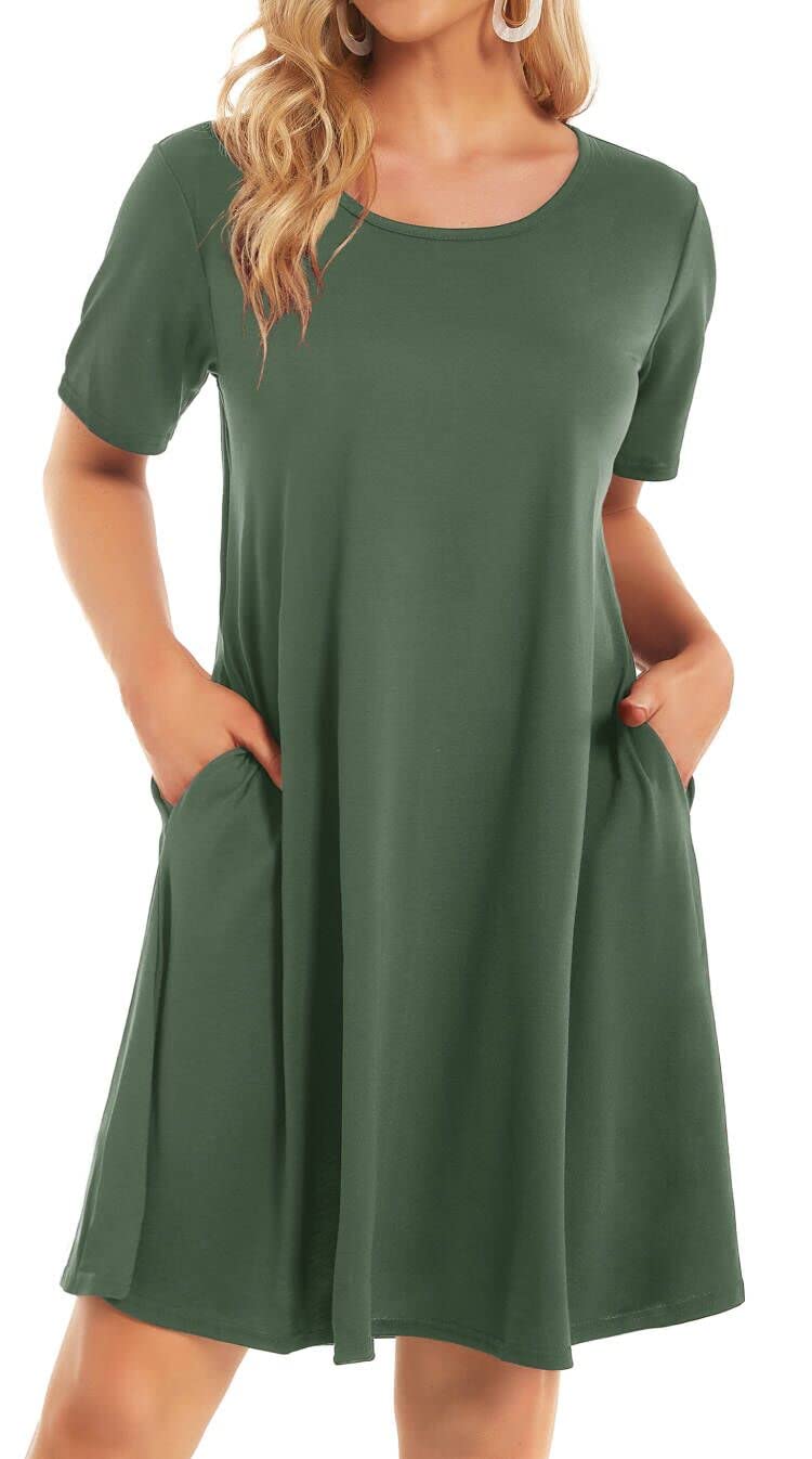 Women's Plus Size Floral Summer Dresses - Casual Short Sleeve Loose Flowy Beach Sundresses | Perfect for Vacation, Pool Party & Outdoor Activities