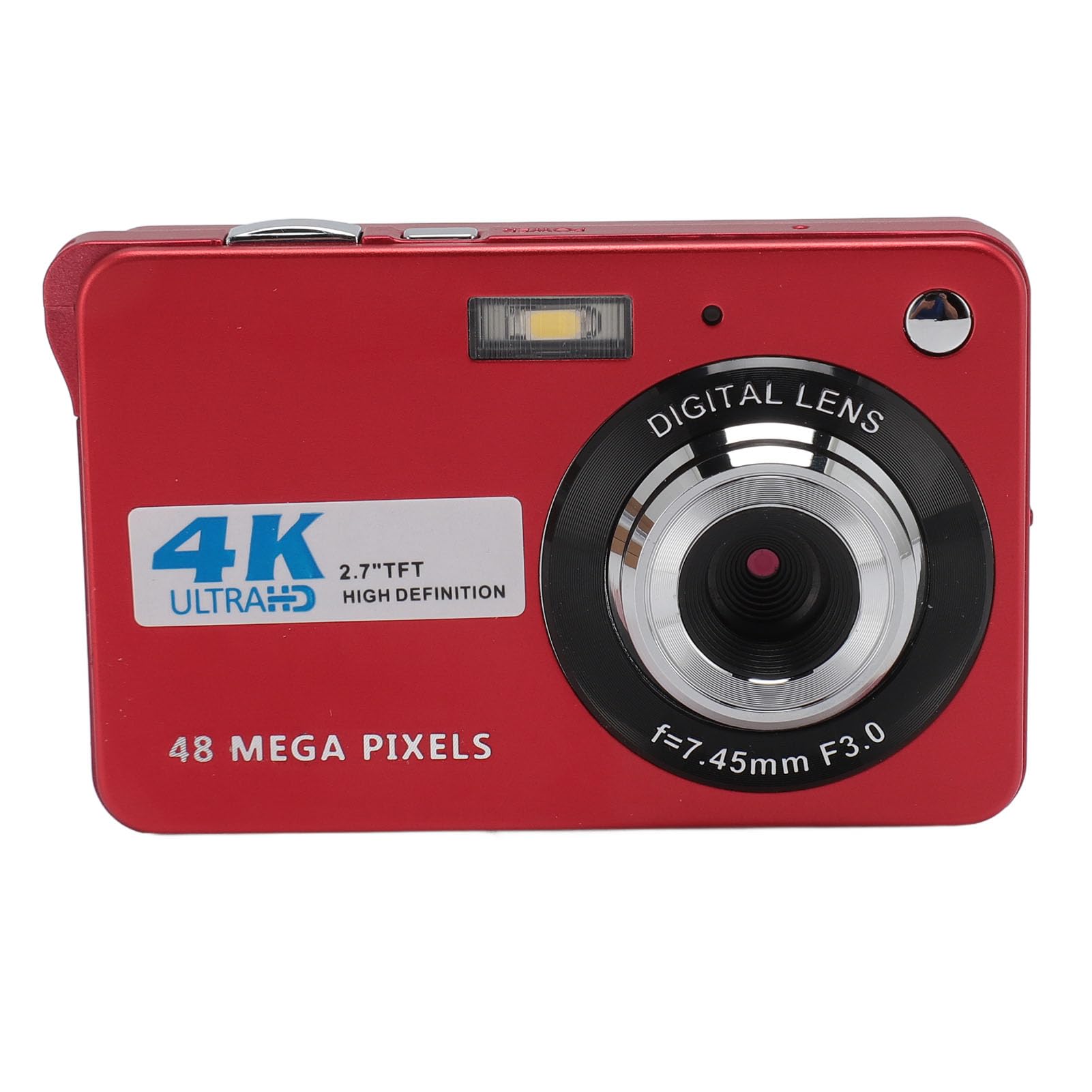 4K Compact Digital Camera with Auto Light Sensing & 8X Zoom - Portable Travel Camera for Vlogging, Photography (Red) | Perfect for Outdoor Adventures, Family Trips & Content Creation
