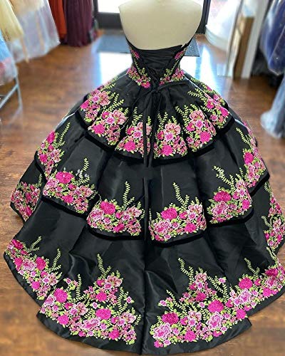 Elegant Printed Floral Lace Quinceanera Dress | Strapless Ball Gown for Sweet 15, Prom & Graduation | Perfect for Formal Dances, Birthday Celebrations & Special Occasions