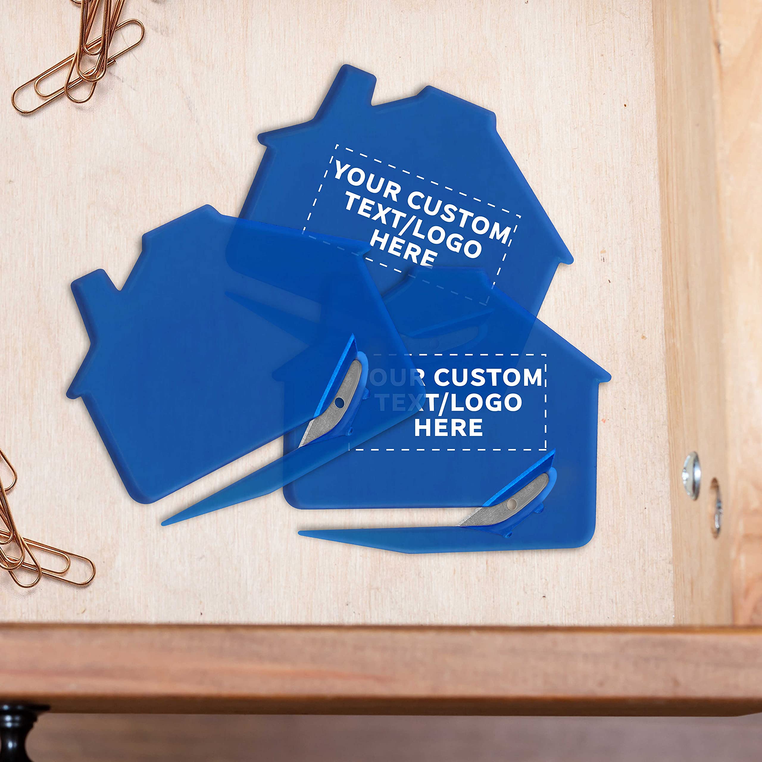 Personalized Custom House Letter Openers Set of 10 - Bulk Pack for Home & Office Use - TBlue - Perfect for Mail Opening, Gifts, and Office Supplies