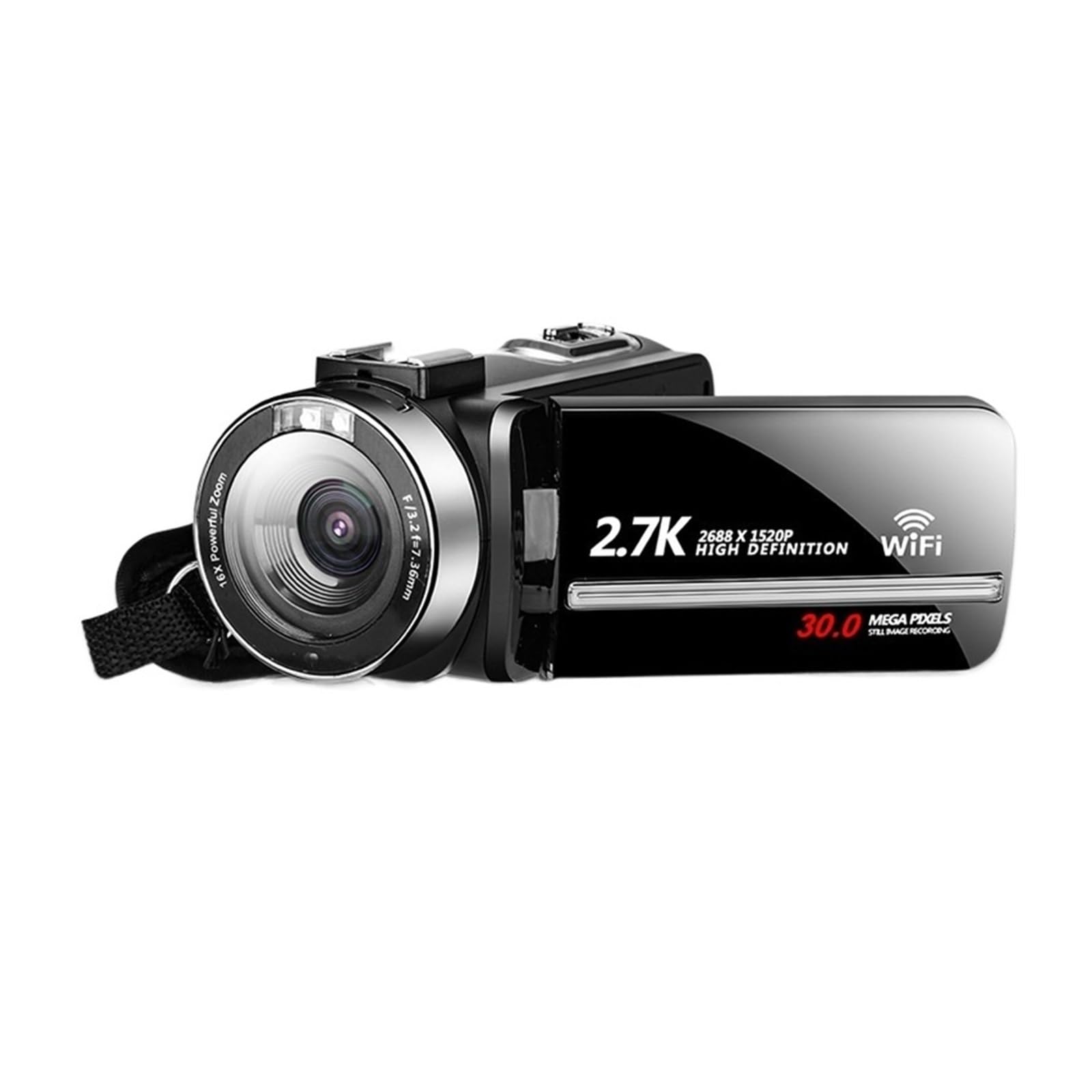 NMBHUS HD Digital Video Camera with Touch Screen, Infrared Night Vision & WiFi - 1080P Selfie Camcorder for Vlogging, YouTube, Travel & Home Security (Black)