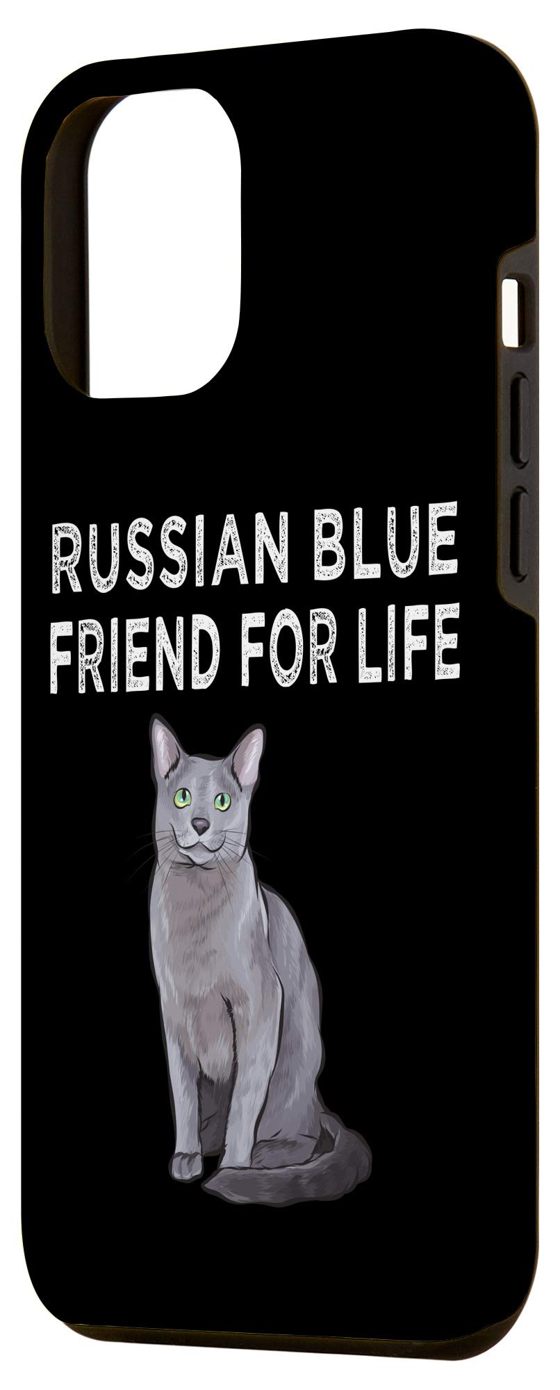 iPhone 12 Pro Max Case with Cute Russian Blue Cat Design - Durable Protective Phone Cover for Cat Lovers - Perfect Gift for Pet Owners & Friendship Day