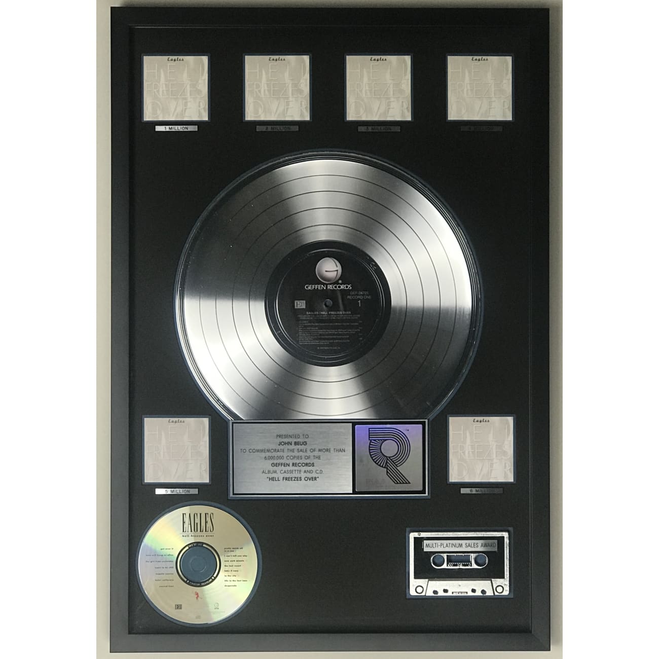 Eagles - Hell Freezes Over (RIAA 6x Multi-Platinum LP Award) - Classic Rock Vinyl Record for Collectors & Music Lovers - Perfect for Home Listening, Gifts & Music Collections