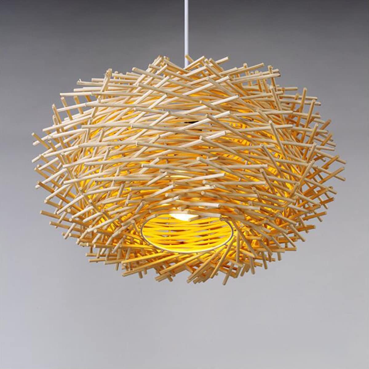 Handmade Rattan Pendant Light Fixture - Modern Boho Wicker Chandelier, Natural Bamboo Ceiling Lamp for Kitchen, Living Room, Dining Room & Bedroom Decor | Perfect for Farmhouse, Coastal & Bohemian Home Style