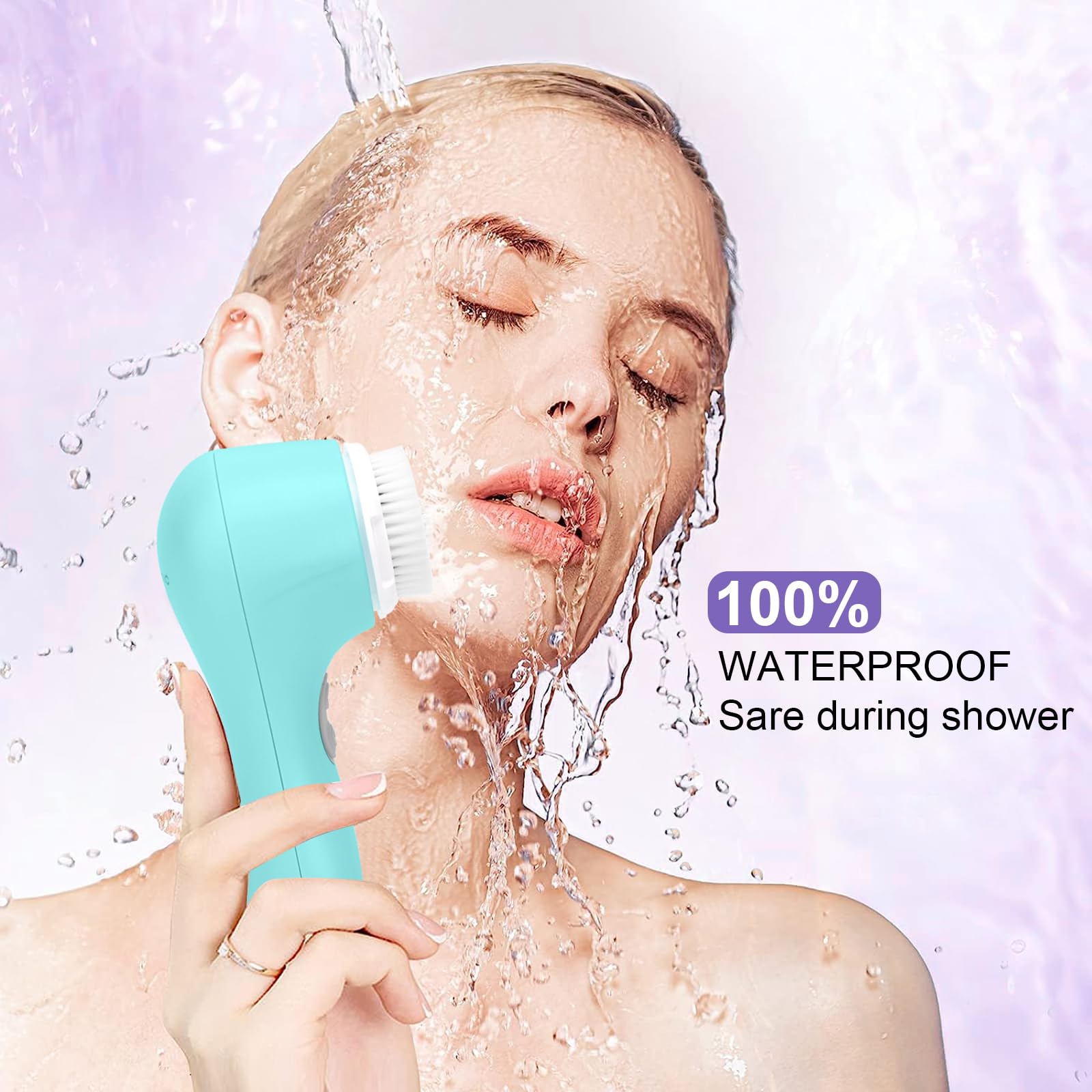 Mia 2 Acoustic Wave Facial Cleansing Brush - Deep Pore Cleaner for Glowing Skin, Waterproof & Rechargeable (Sea Breeze) | Perfect for Daily Skincare Routine & Travel