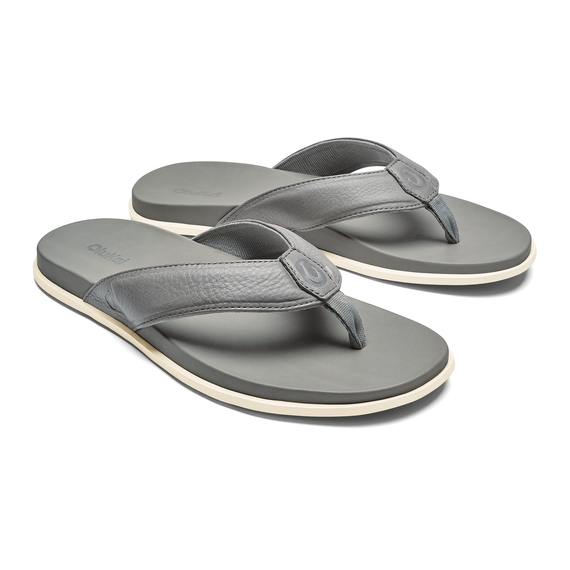 Olali Men's Leather Sandals - Comfortable Ash Brown Outdoor Summer Slides for Beach, Pool & Casual Wear