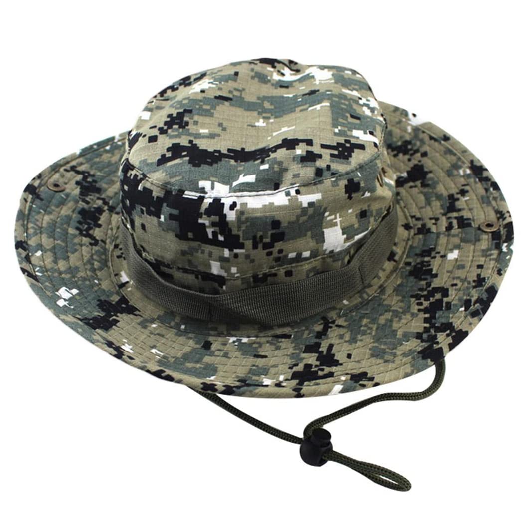 Breathable Camouflage Boonie Bucket Hat for Men & Women - Quick Dry Fishing Sun Cap with UPF Protection for Summer Outdoor Activities, Hiking, Camping and Beach