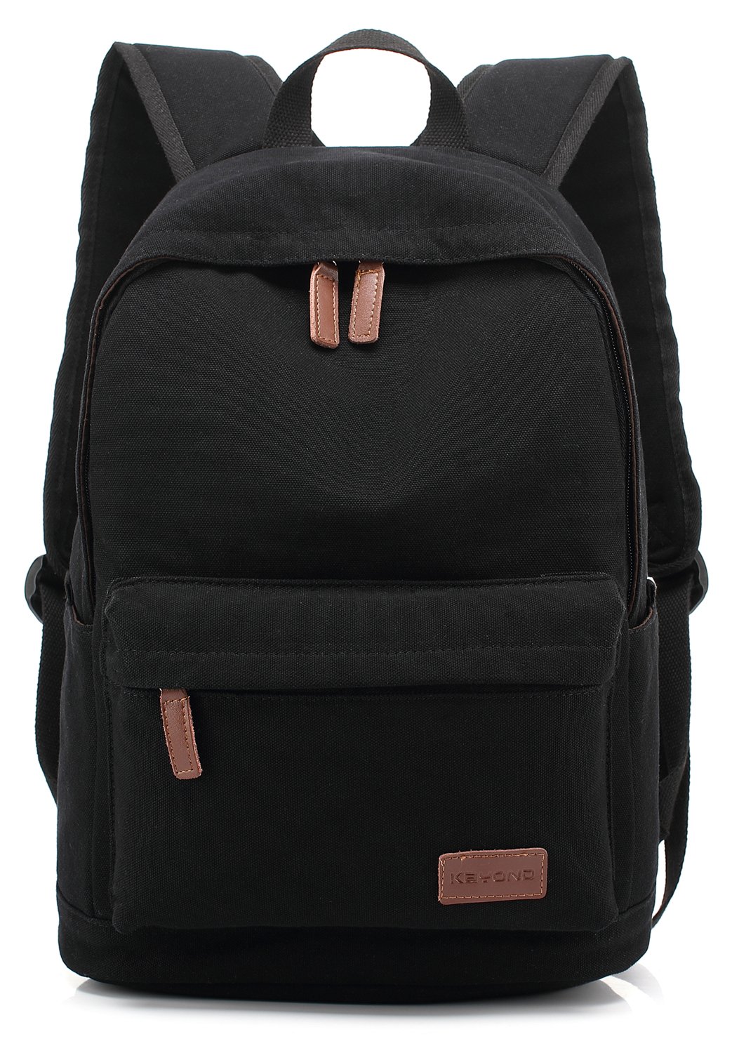 Kayond Lightweight Canvas Laptop Backpack - Durable Travel Rucksack for Men & Women - Fits 15 Inch Notebook - Casual Style Fashion Backpack (Black) - Perfect for Work, School, and Travel