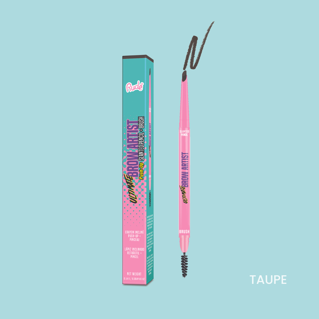 Ultimate Brow Artist Push Up Slanted Pencil & Brush - Waterproof Eyebrow Pencil with Angled Brush for Perfect Brows - Ideal for Daily Makeup, Salon Use & Travel