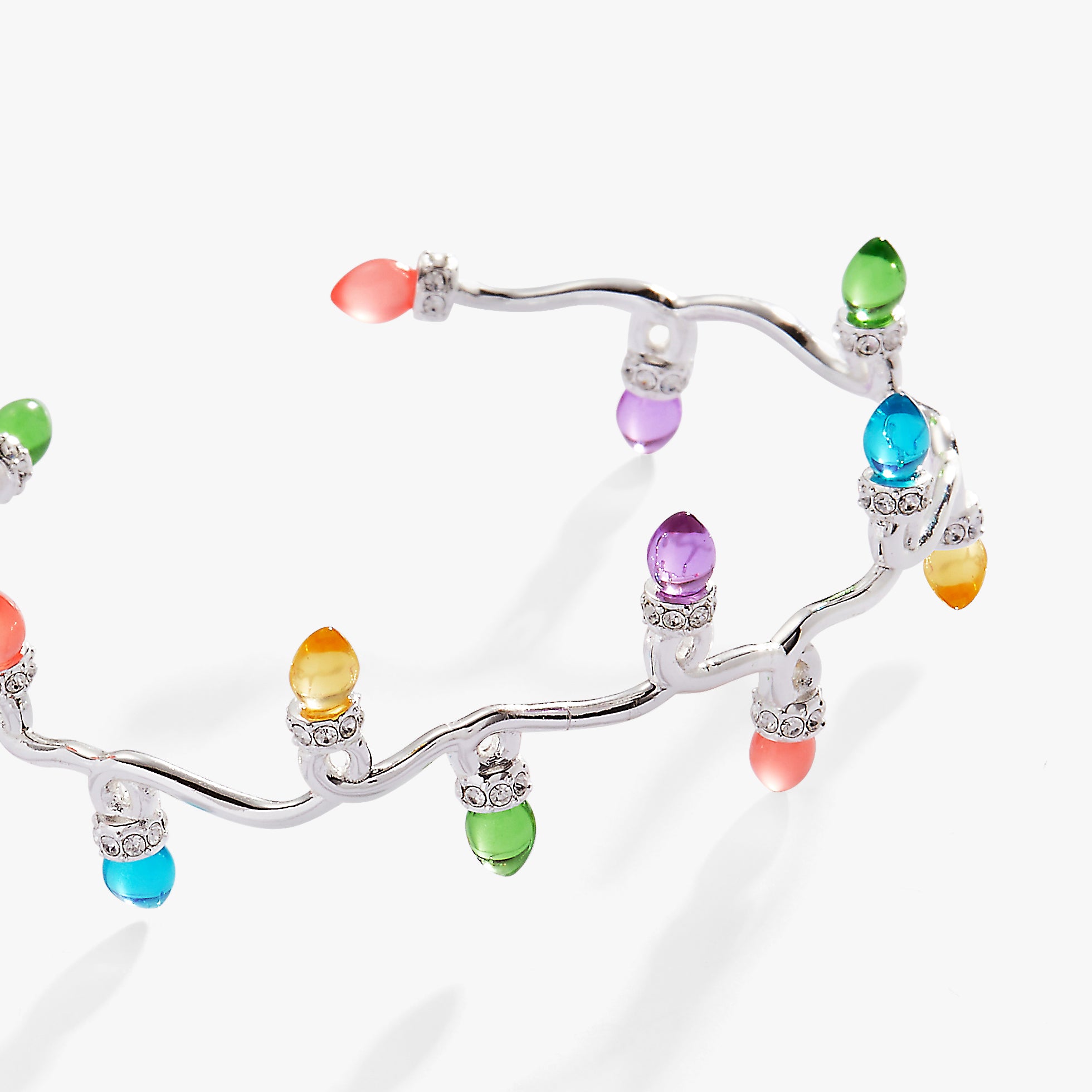 Christmas Light Bulb Cuff Bracelet - Festive Holiday Jewelry for Women - Perfect for Christmas Parties, Gift Exchanges & Winter Celebrations