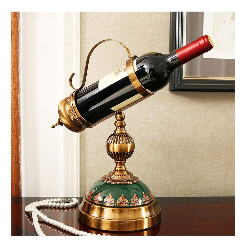 Elegant Ceramic Copper Plated Wine Bottle Holder Sculpture - Decorative Wine Rack for Home & Bar Decor - Perfect Wine Display Shelf for Dining Room, Kitchen or Gift (Color: Bronze)