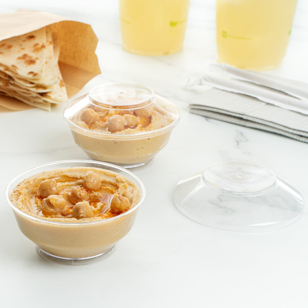 4 oz Round Clear Plastic Deli Containers with Lids - 3.25