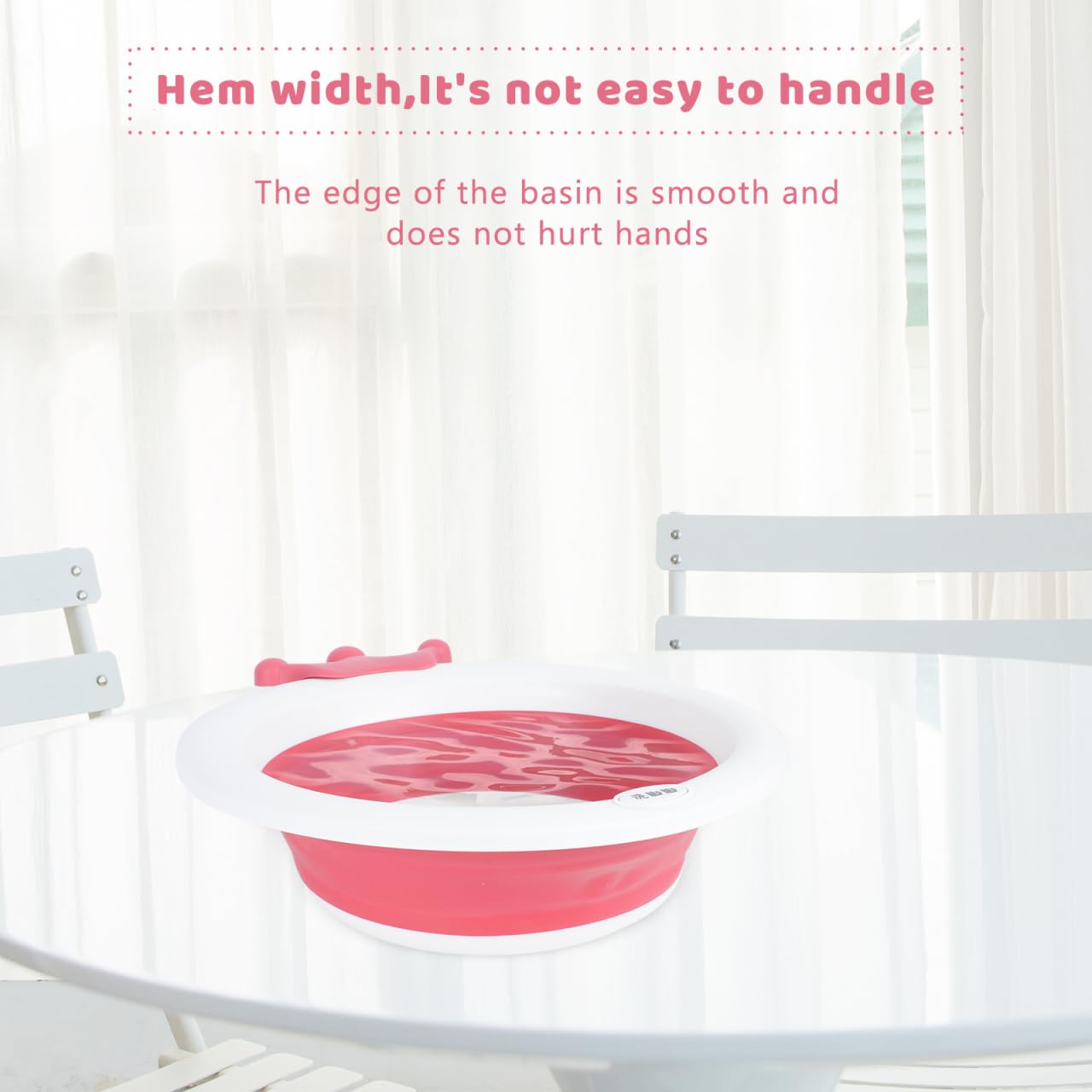 Portable Collapsible Baby Wash Basin - Foldable Toddler Sink for Camping, Travel & Home Use | Red Plastic Washbowl for Baby Face Washing, Bathing & Household Chores
