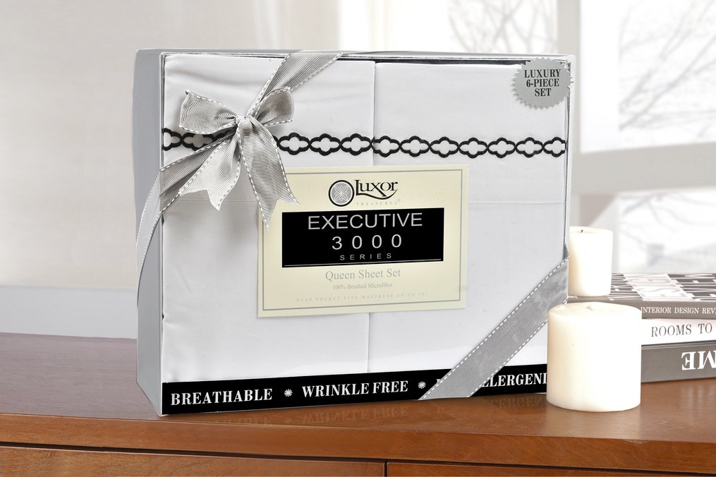 Premium 100% Brushed Microfiber King/California King Duvet Cover Set - Ultra Soft, Lightweight & Wrinkle Resistant White Bedding with Black Cloud Embroidered Pillowshams in Gift Box - Perfect for Master Bedroom, Guest Room & Luxury Hotel Decor