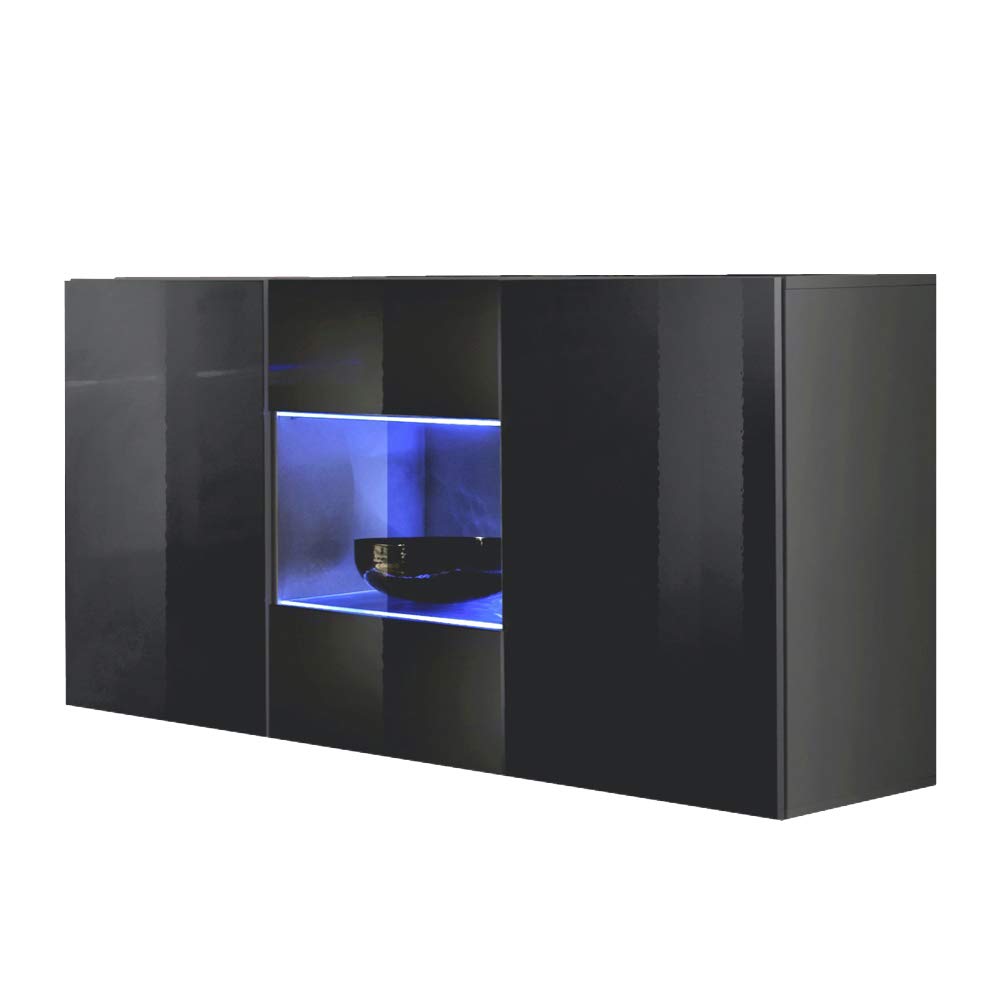 Modern Floating Sideboard Wall Mounted - Fly Type-SBII Storage Cabinet for Living Room, Bedroom & Dining Room - Space Saving Furniture for Small Apartments & Homes