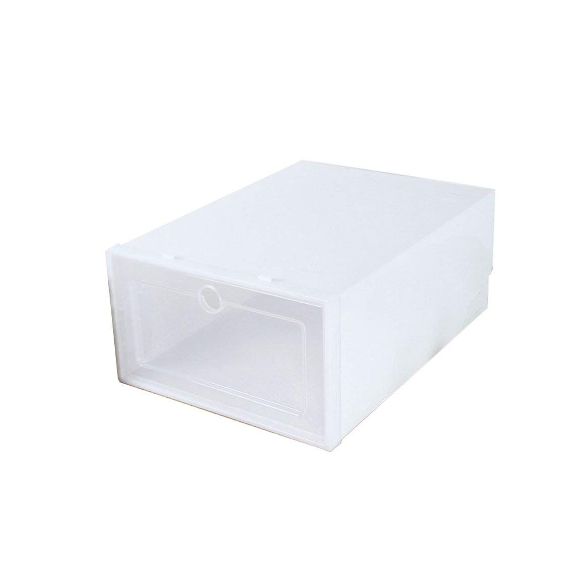 Transparent Plastic Shoe Storage Box - Organize Shoes at Home, White