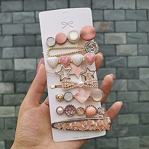 Upavista Metal Hair Clips for Women - Geometric Hollow Barrettes with Pearl Accents, Korean Style Hair Pins (6-Pack) - Perfect for Updos, Ponytails & Wedding Hairstyles