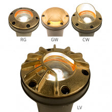 FC 3LED Well Light with Cowling Faceplate in Natural Brass - Outdoor Landscape Lighting for Gardens, Pathways, and Driveways