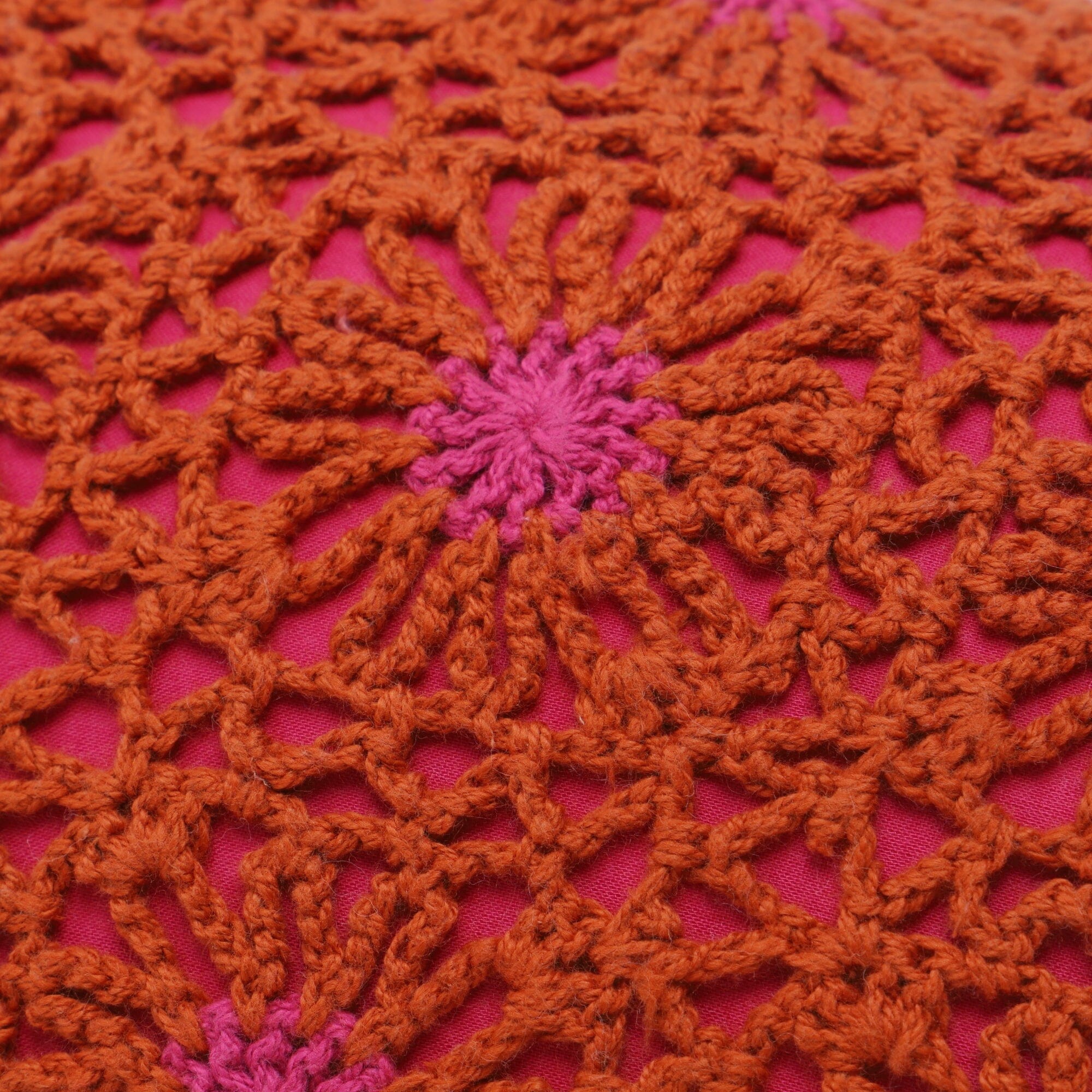 Handmade Crochet Flower Cushion Cover 16