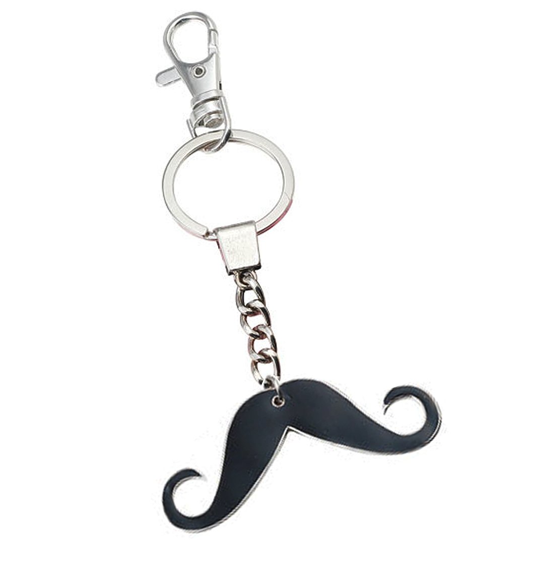 Stylish Black Crystal Mustache Keychain - Perfect for Gifts, Car Keys, and Party Favors