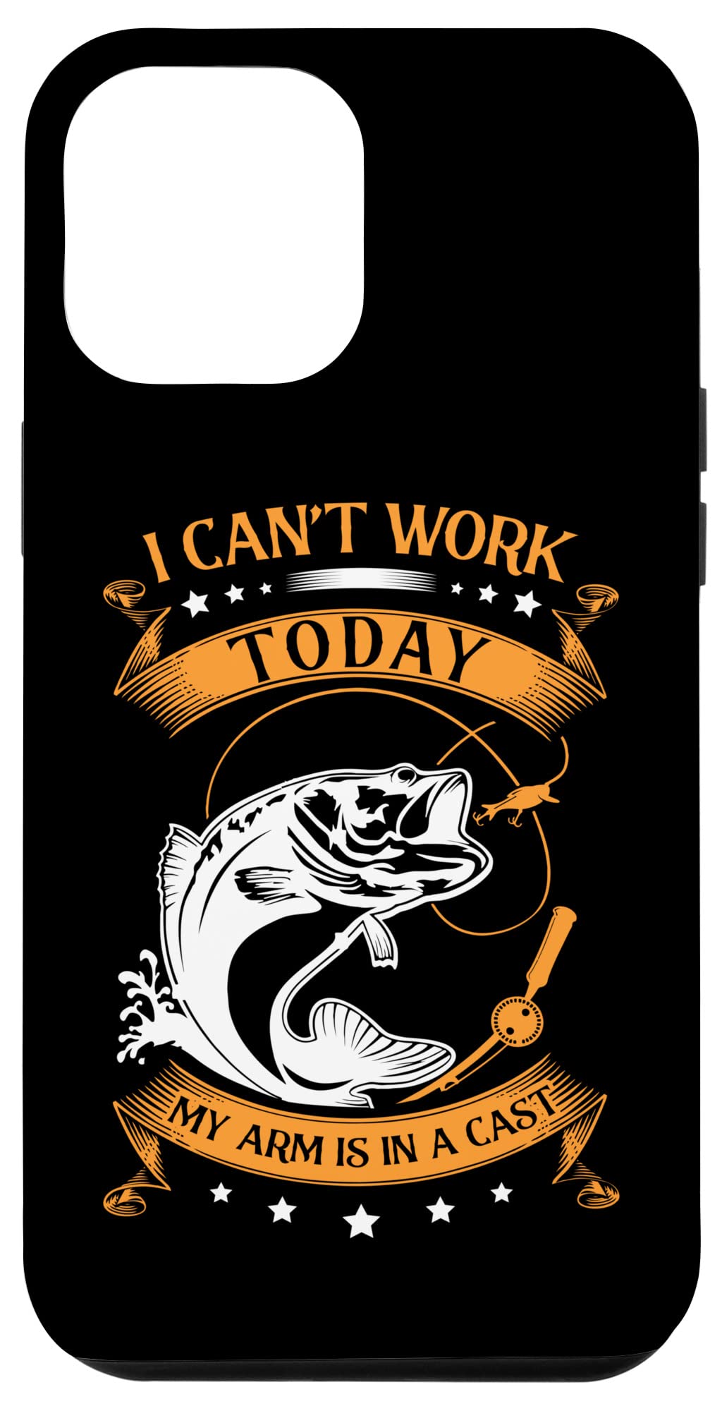 iPhone 12 Pro Max Case - Durable Fisherman Fishing Phone Cover with Arm Cast Humor Design - Perfect for Outdoor Activities, Work & Daily Protection