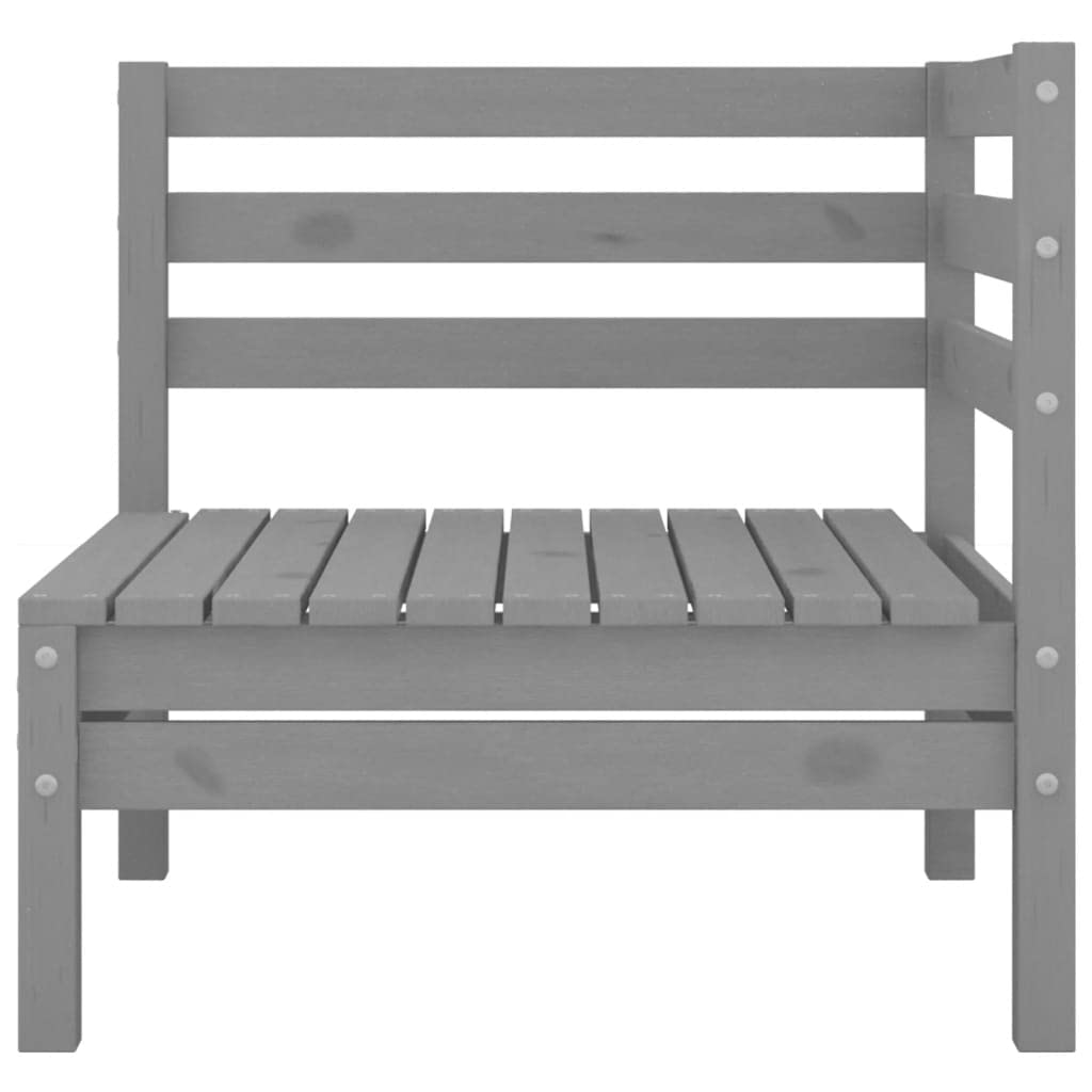 4-Piece All-Weather Patio Lounge Set - Solid Pinewood Outdoor Furniture for Terrace, Deck, Balcony, Garden & Lawn - Gray - Perfect for Relaxing, Entertaining & Outdoor Dining