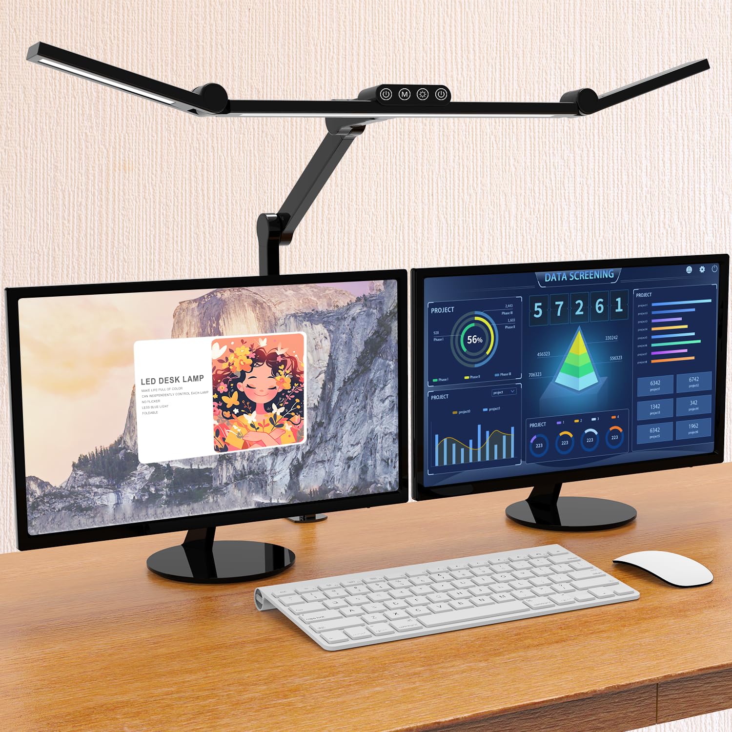 Micomlan Architect LED Desk Lamp with Clamp - 24W Ultra Bright Adjustable Office Light with Stepless Dimming & Color Temperature Control - Perfect for Home Office, Study, and Creative Workspaces