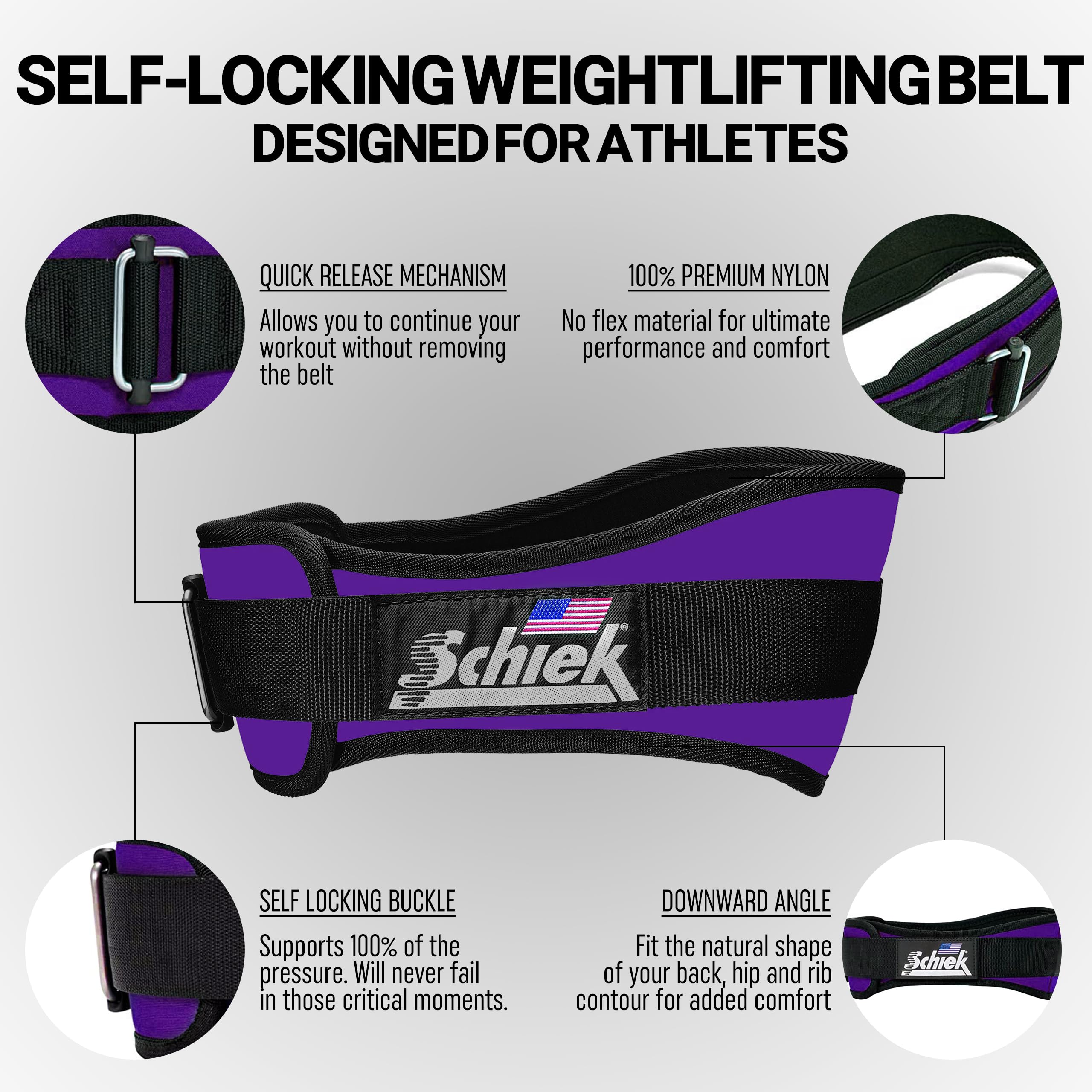 Schiek Sports Model 2006 6-Inch Nylon Weight Lifting Belt for Men & Women - Navy Blue Weightlifting Belt for CrossFit, Powerlifting & Gym Training