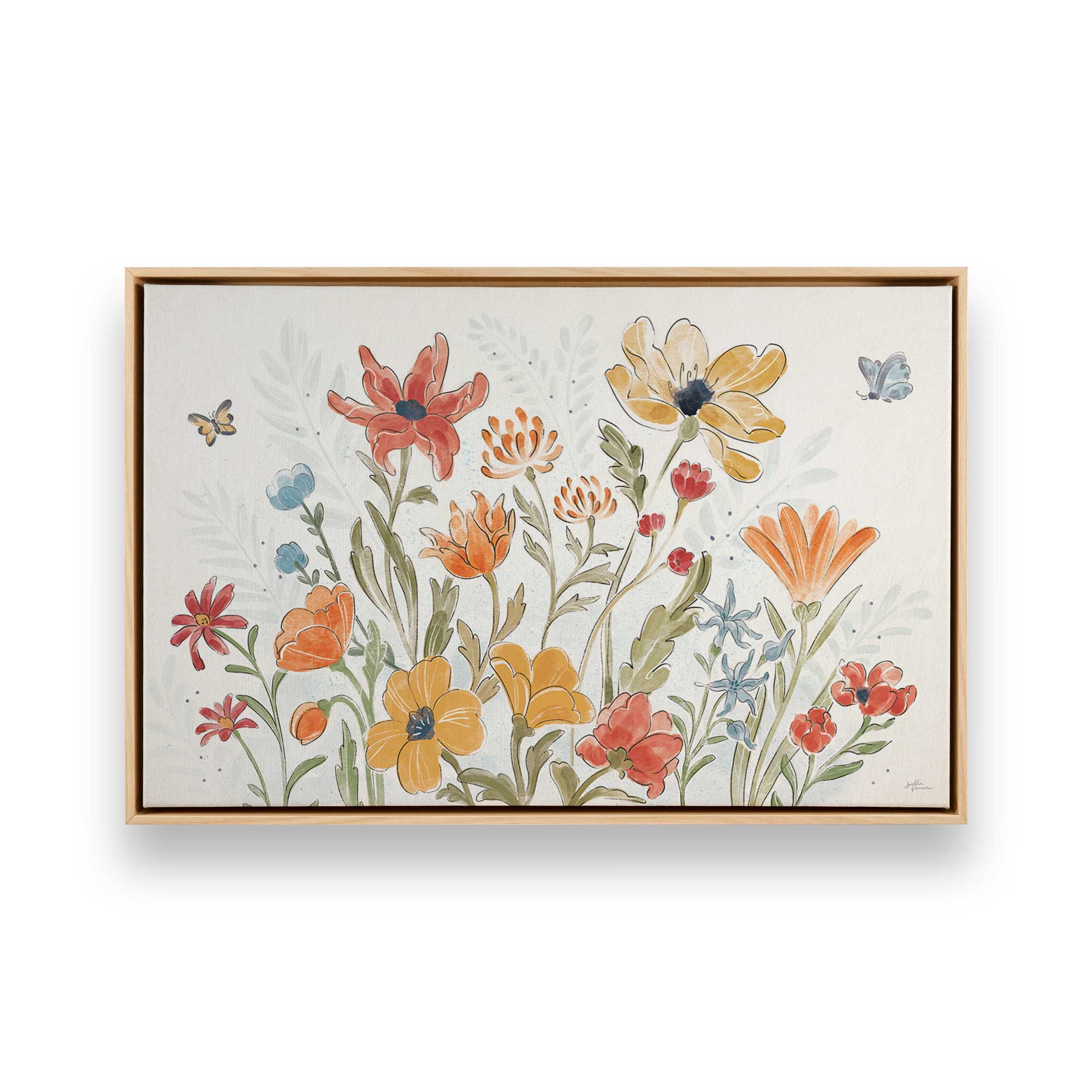 Garden Melody in Bloom Canvas Wall Art Print - Vibrant Floral Painting for Living Room, Bedroom & Office Decor