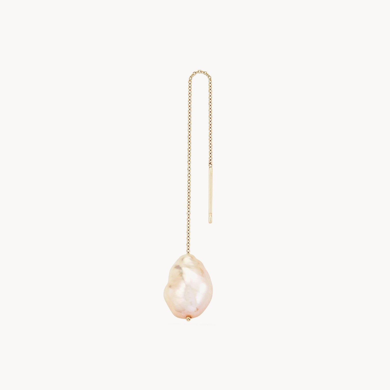 14K Yellow Gold Sofia Perla Threader Earrings – Dainty & Elegant Jewelry for Women, Perfect for Everyday Wear, Parties & Special Occasions