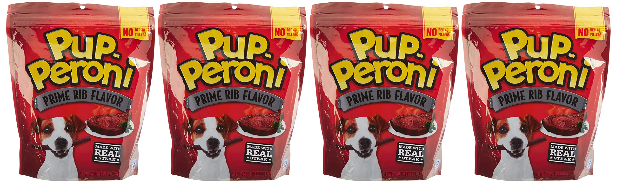 Pup-Peroni Original Prime Rib Flavor Dog Treats - 22.5 oz (Pack of 4) | High Protein Dog Snacks for Training, Rewards & On-the-Go | Made in USA