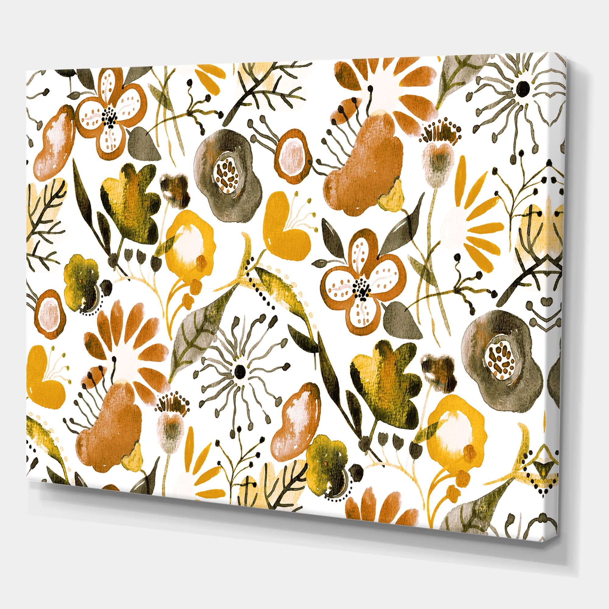 DesignQ Vibrant Wildflowers Canvas Wall Art - Modern Floral Home Decor for Living Room, Bedroom & Office