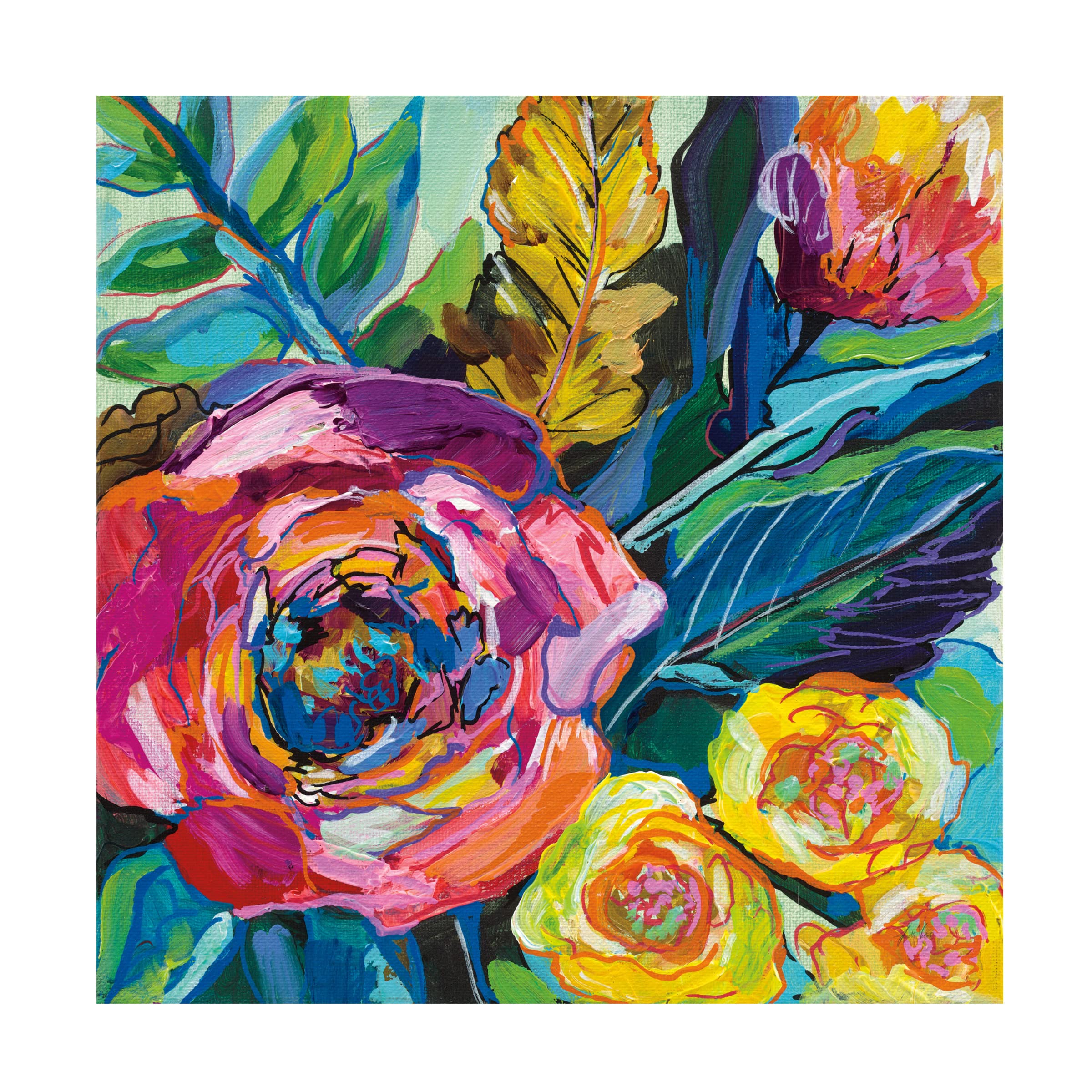 Trademark Fine Art 'Pop' Canvas Art by Jeanette Vertentes - 18x18 Inch Square Modern Abstract Painting - Perfect for Living Room, Bedroom & Office Decor
