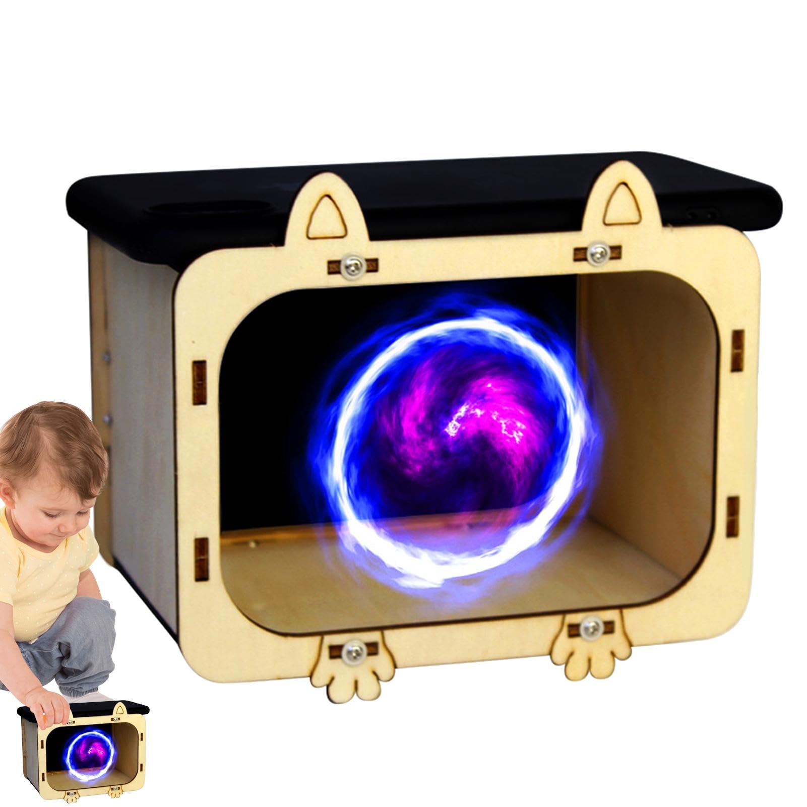 Kuxiptin Home Theater Projector - Portable Wooden Cardboard Cinema Projector with Hologram Display for Smartphone | Perfect for Movie Nights, Product Presentations & 3D Holographic Displays
