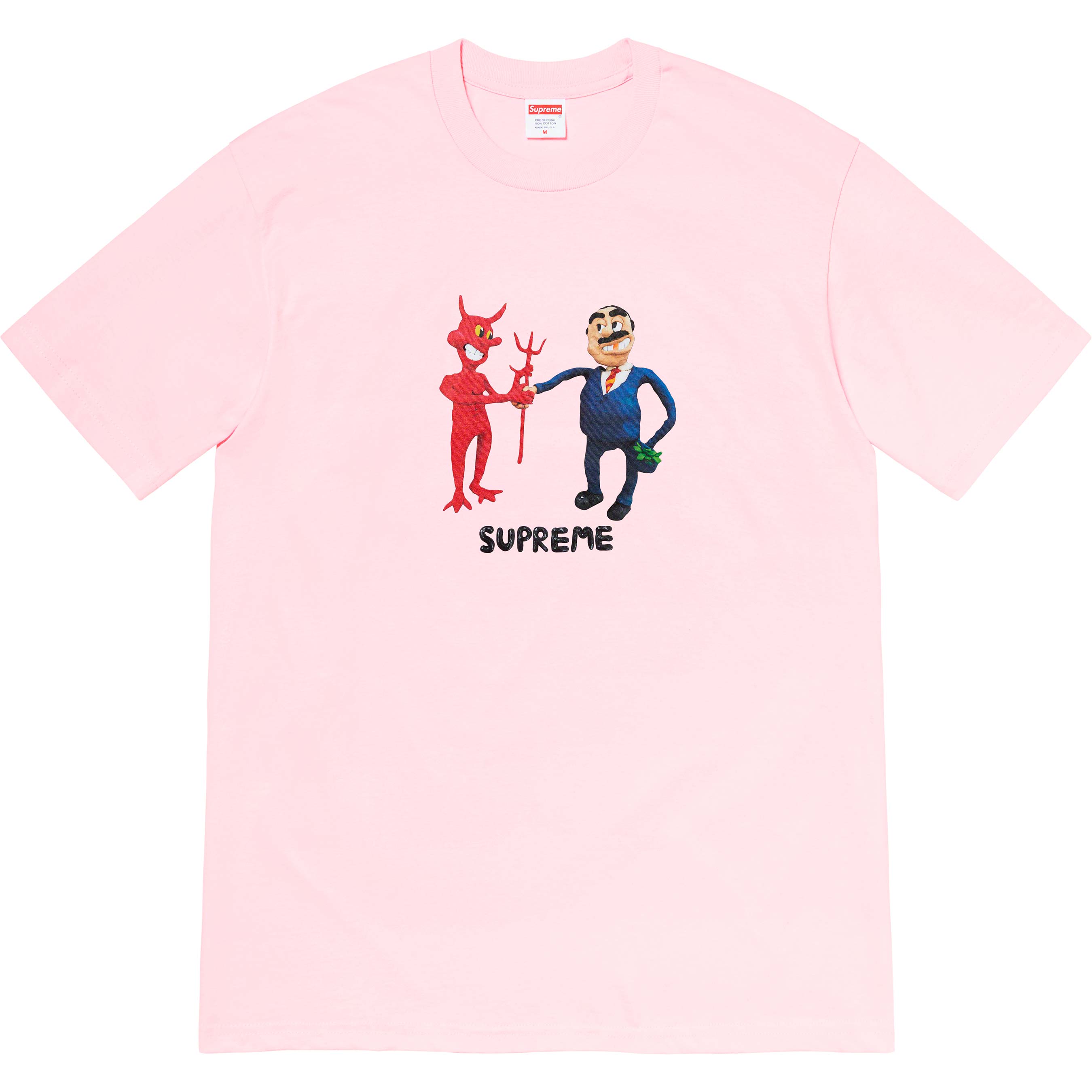 Supreme Business T-Shirt for Men - Soft Pink Cotton Crewneck Tee - Perfect for Office, Casual Wear & Street Style