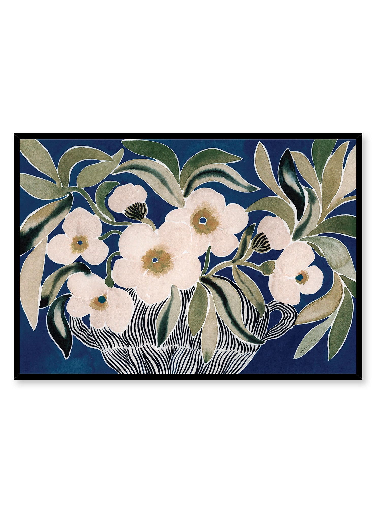 Blue Peonies Wall Art Poster - Elegant Floral Decor for Living Room, Bedroom & Office | Perfect Home Decor Gift