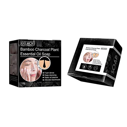 Activated Charcoal Black Soap Bar for Acne & Pores - Natural Deep Cleansing Face & Body Soap for Men & Women - Perfect for Daily Skincare Routine & Sensitive Skin Care