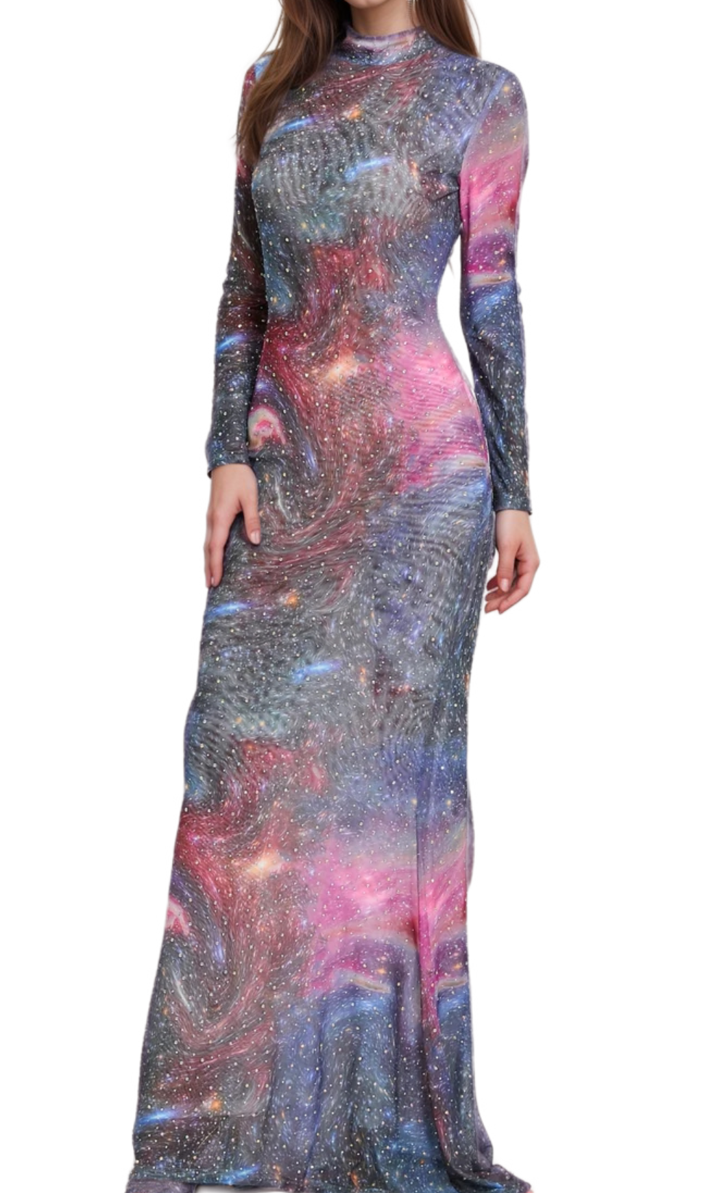 Aurora Printed Hot Drill Maxi Dress - Floral Summer Beach Dress for Women, Perfect for Vacations, Parties, and Outdoor Events