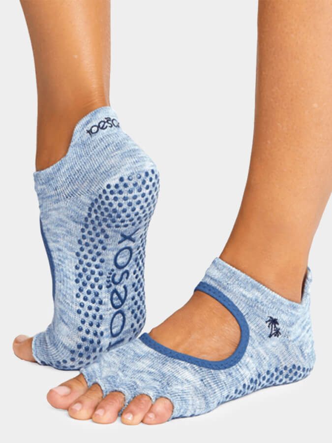 ToeSox Half Toe Bellarina Women's Non-Slip Yoga Grip Socks for Barre, Pilates & Dance - Breathable Workout Socks with Arch Support