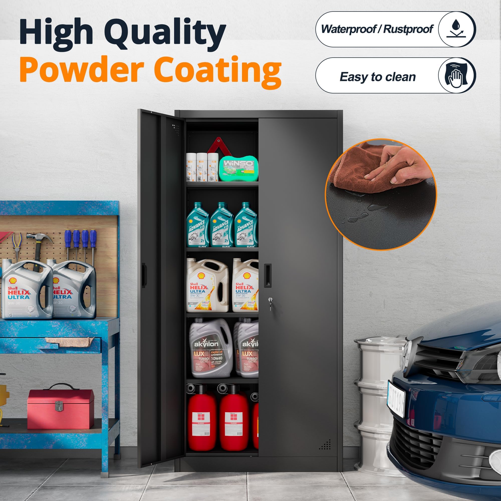 Heavy Duty Metal Garage Storage Cabinet - 71