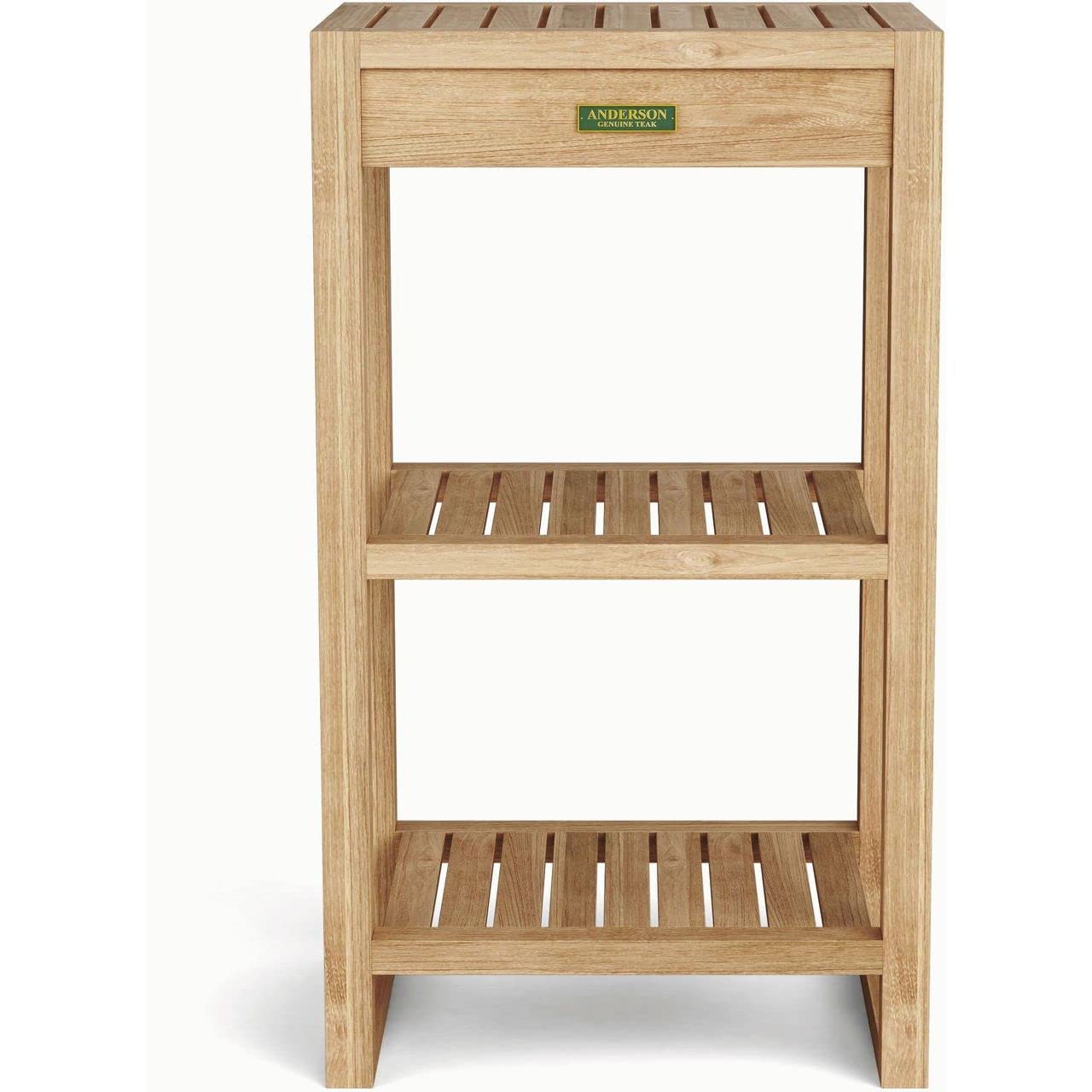 Anderson Teak Outdoor Patio Furniture - 2-Tier Spa Side Table for Garden, Pool, Deck & Backyard Relaxation