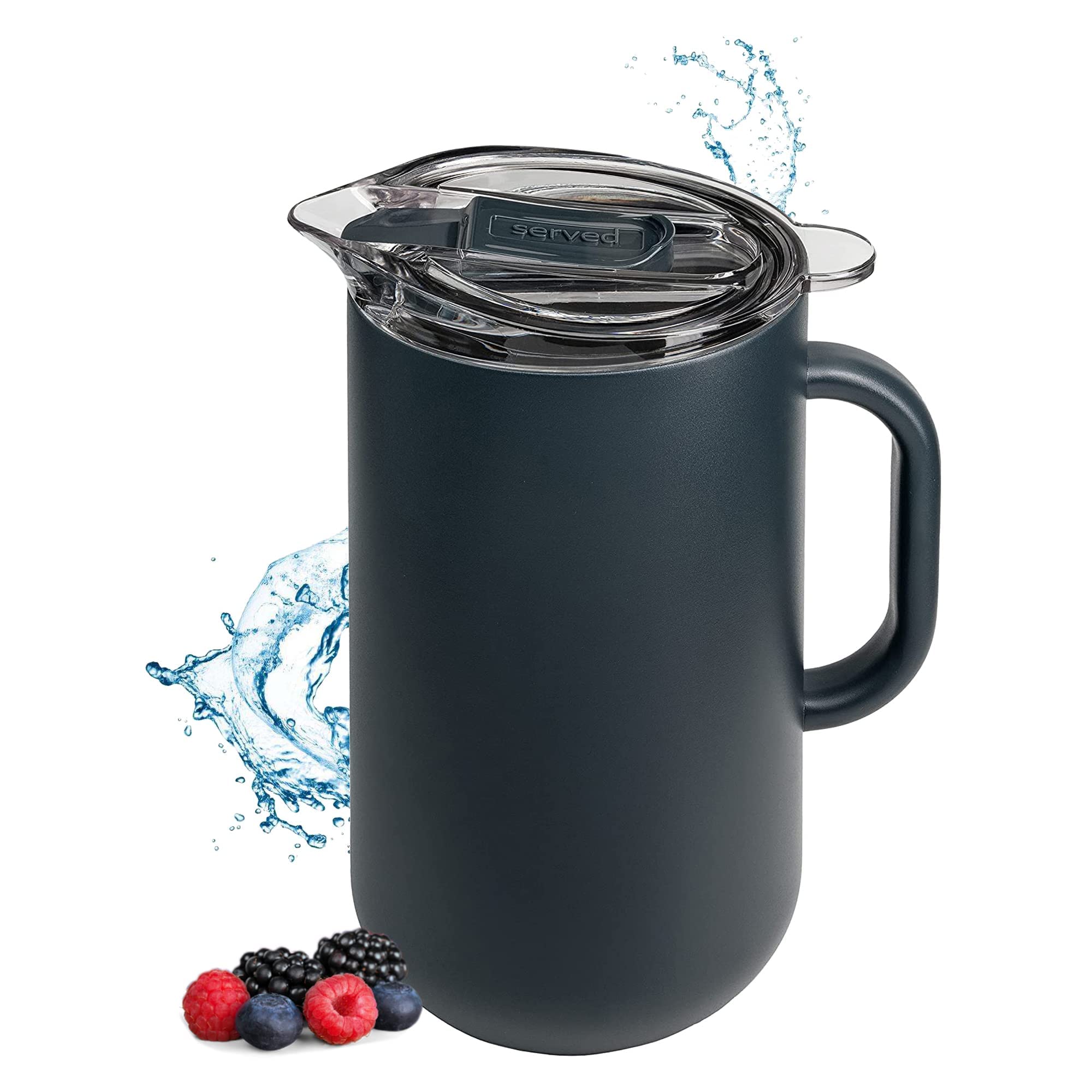 Premium 2L Vacuum-Insulated Stainless Steel Pitcher with Copper Lining - Keeps Drinks Cold for 24 Hours & Hot for 12 Hours - Perfect for Iced Tea, Lemonade, Coffee & Outdoor Parties