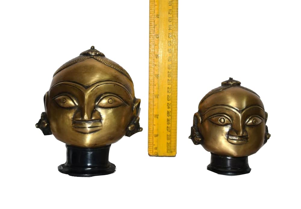 Handmade Brass Parvati and Gauri Goddess Face Sculpture - Divine Hindu Statue for Home Altar, Pooja Room Decor & Spiritual Gift