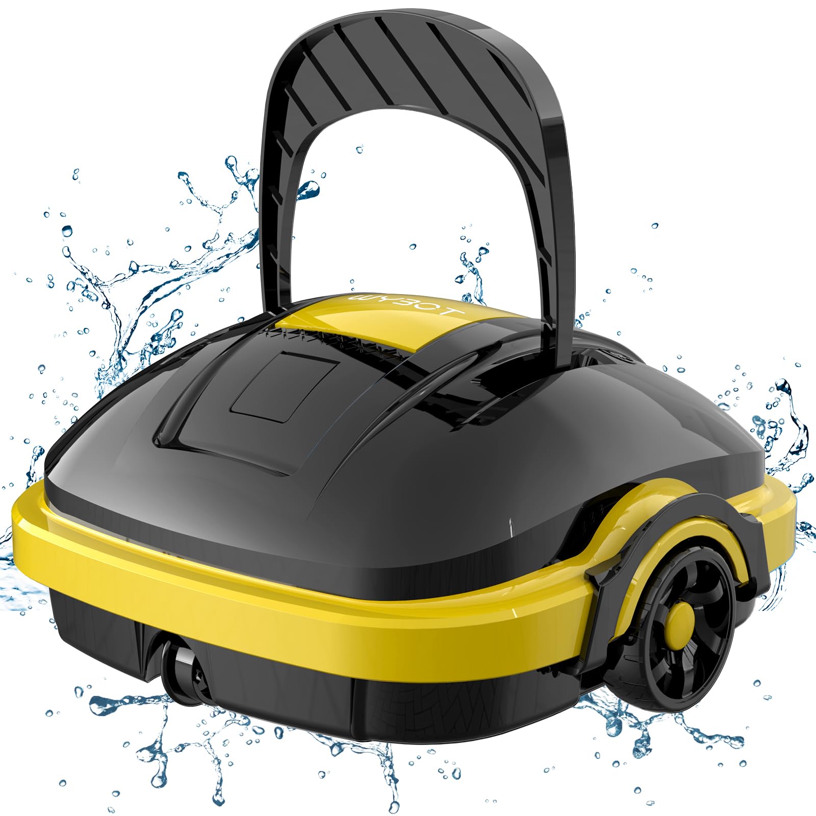 WYBOT Cordless Robotic Pool Cleaner - Automatic Pool Vacuum with Powerful Suction, Dual-Motor System & 180μm Fine Filter for Above/In Ground Flat Pools (Yellow & Black) - Ideal for Residential & Commercial Pool Maintenance