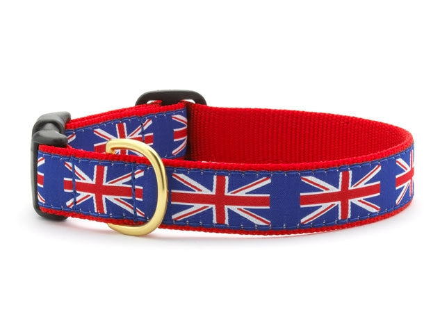 UpCountry Union Jack Dog Collar - British Flag Pattern Pet Collar for Small Medium Large Dogs - Durable Nylon Adjustable Collar for Daily Walks, Training & Outdoor Adventures