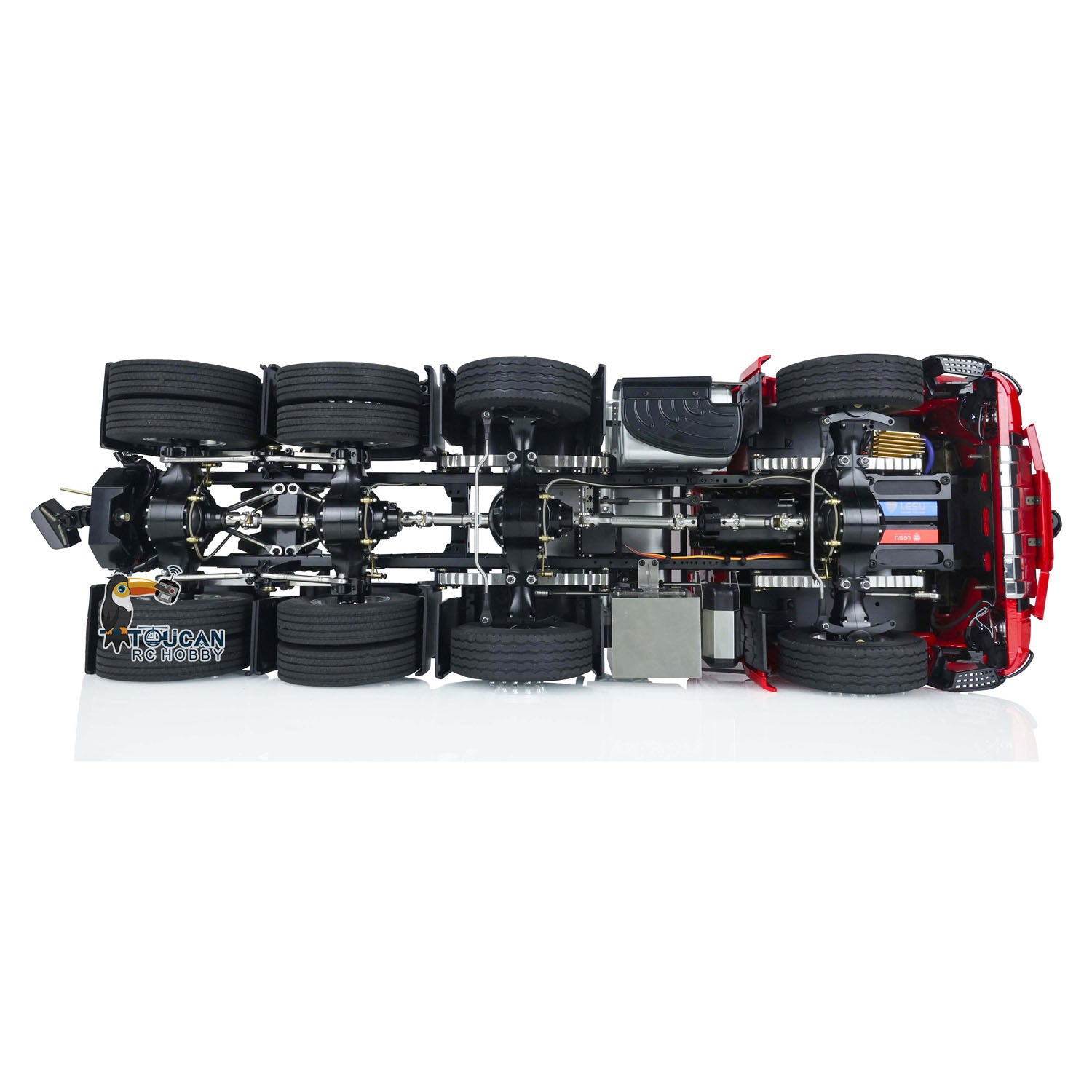 Custom 1/14 Scale 8x8 RC Tractor Truck with Metal Equipment Rack, Sound & Light System, Front Hook - Compatible with 3363 & 1851 Radio Control Model Cars - Perfect for Off-Road Adventures & Construction Play Scenes